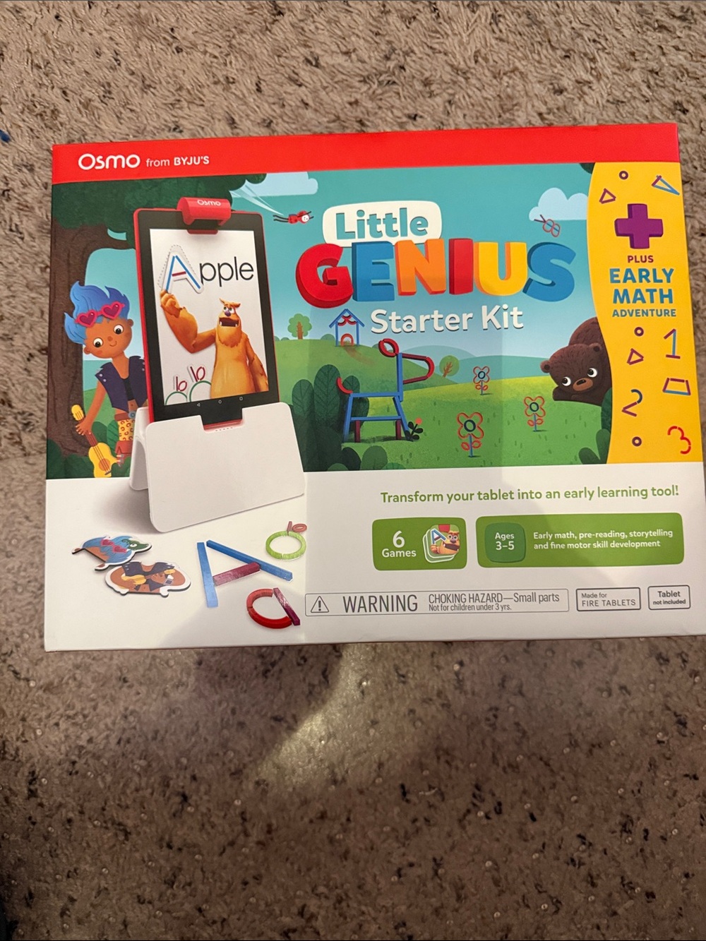 Osmo Little Genius Starter Kit - Colorful Early Learning Playset (Red & Teal)